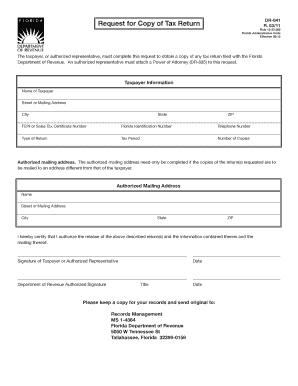 Florida Tax Return Copy Request Form