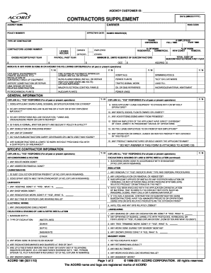 Contractors Supplement Form