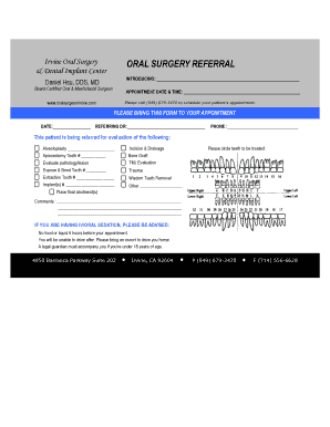 Oral Surgery Referral Form