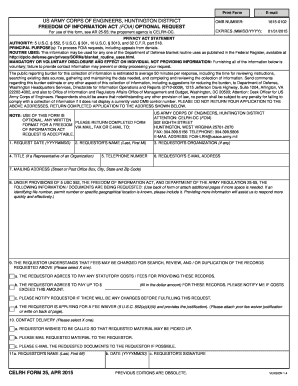 US Army Corps of Engineers FOIA Request Form