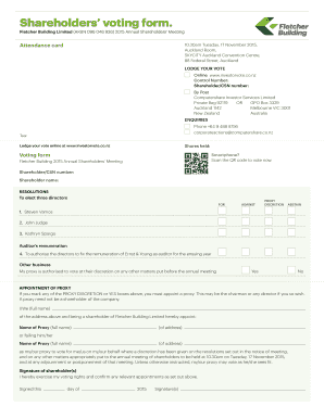 Fletcher Building Shareholders Voting Form