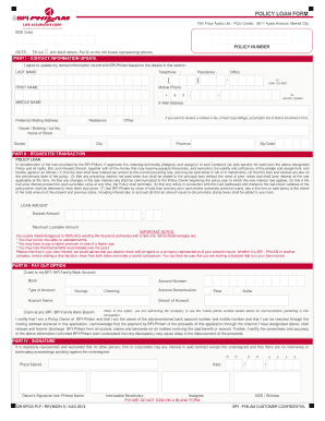 BPI-Philam Policy Loan Form