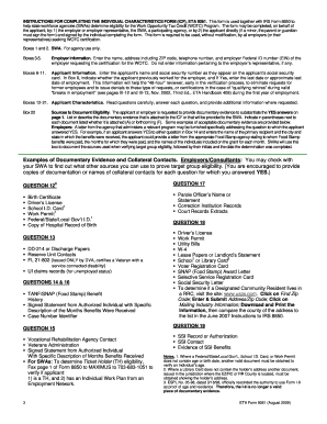 Individual Characteristics Form ETA 9061