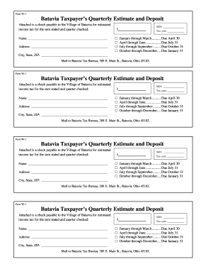 Batavia Taxpayer’s Quarterly Estimate and Deposit Form