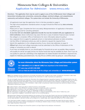 Minnesota State Colleges & Universities Application for Admission