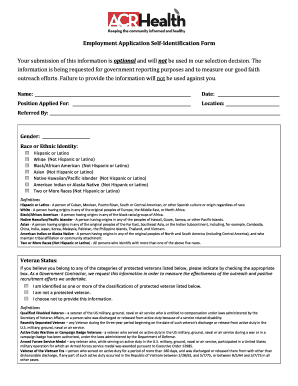 Employment Application Self-Identification Form