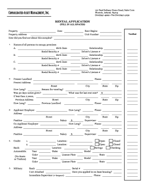 Rental Application Form
