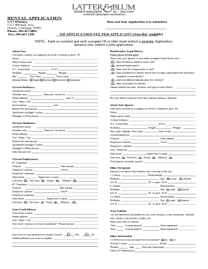 Louisiana Rental Application Form