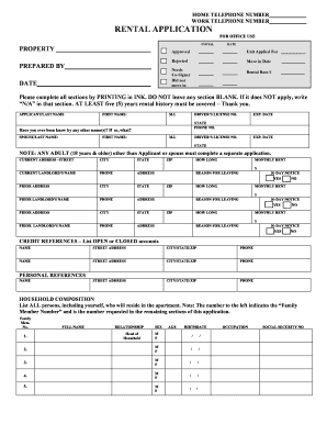 Rental Application Form