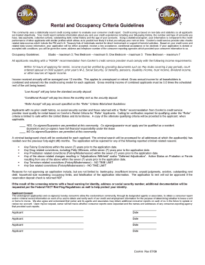 California Rental Application and Occupancy Guidelines