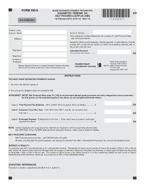 Maine Estimated Payment Return for Nonadmitted Premiums Tax