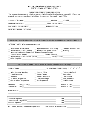Disciplinary Referral Form