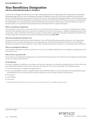 ELCA Retirement Plan Beneficiary Designation Form