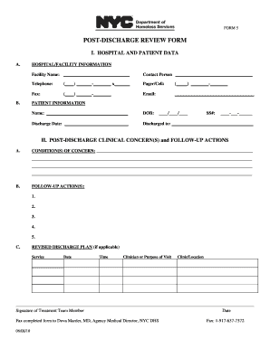 Post-Discharge Review Form