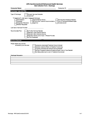 APS CareConnection Discharge Form