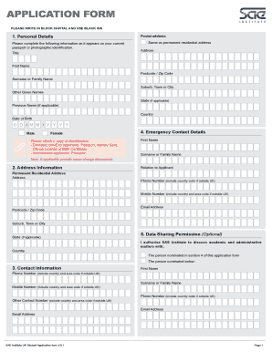 SAE Institute UK Student Application Form