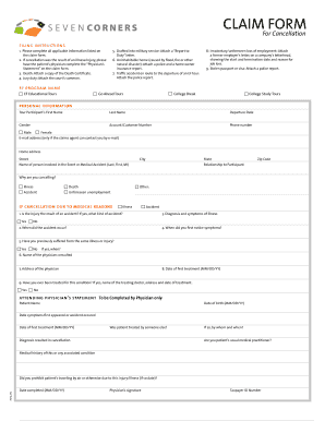 EF Travel Cancellation Claim Form