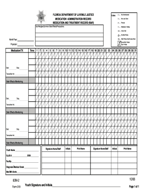 Nursing note example - Not Administered - djj state fl