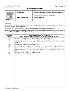 Author Query Form