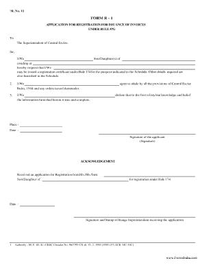Application for Registration for Issuance of Invoices
