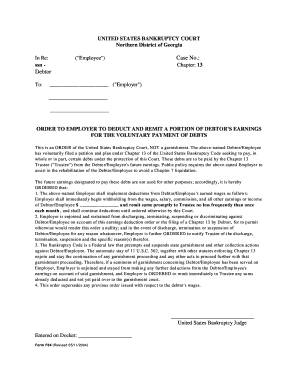 Chapter 13 Order to Employer