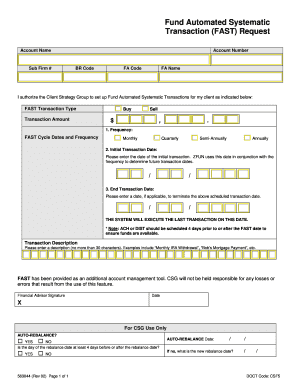 Fund Automated Systematic Transaction Request