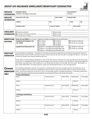 Employee Life Insurance Enrollment Form