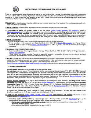 INSTRUCTIONS FOR IMMIGRANT bVISAb APPLICANTS