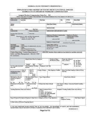 EMPLOYERS FIRST REPORT OF INJURY OR - safetygsuedu