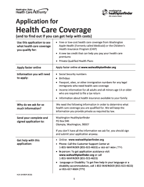 Washington Health Care Coverage Application