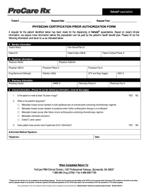 Physician Certification Prior Authorization Form