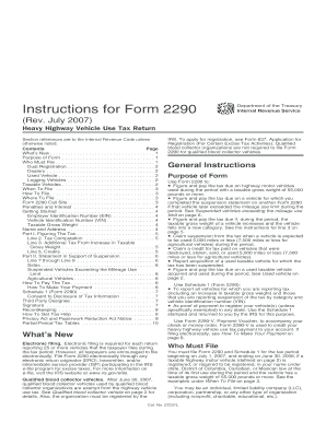 Instructions for Form 2290