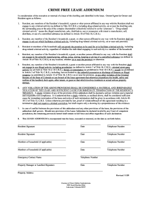 Crime Free Lease Addendum
