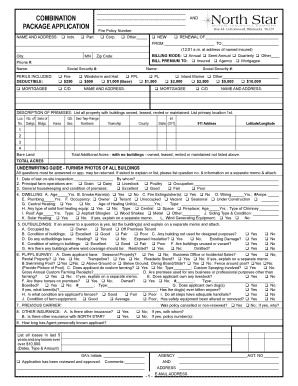 Combination and Package Fire Insurance Application