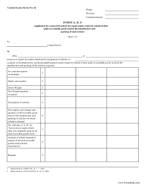 Central Excise Form A.R. 5