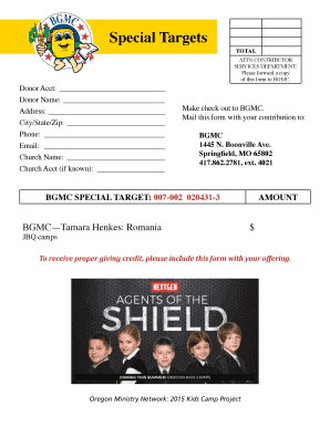 BGMC Special Target Donation Form