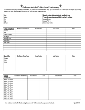 Bartholomew County Personal Property Inventory