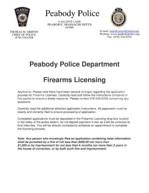 Massachusetts Firearms License Application