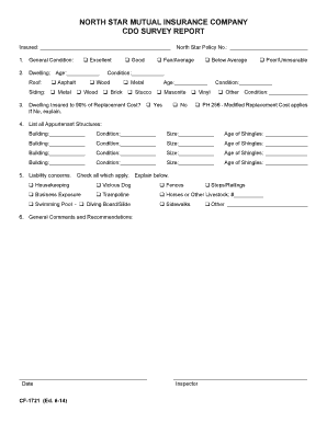 North Star Mutual Insurance Property Survey Form