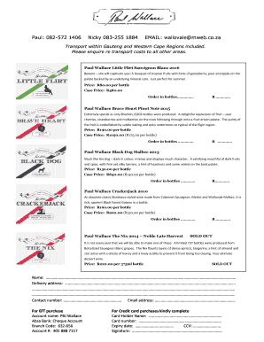 Wine Order Form