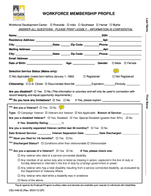Workforce Membership Profile Form