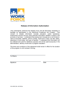 Release of Information Authorization