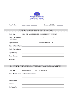 Credit Card Donation Form