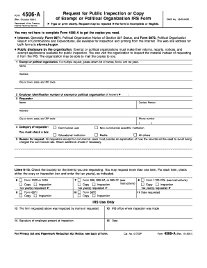 Form 4506-A Request for Public Inspection or Copy