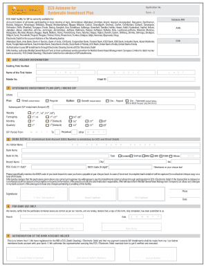 Systematic Investment Plan Form