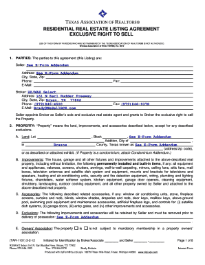 Texas Residential Real Estate Listing Agreement