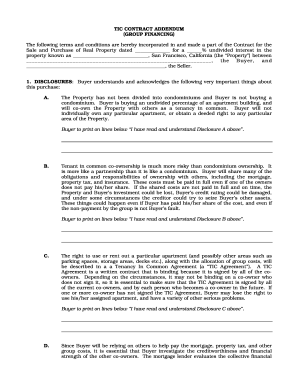 TIC Contract Addendum for Group Financing