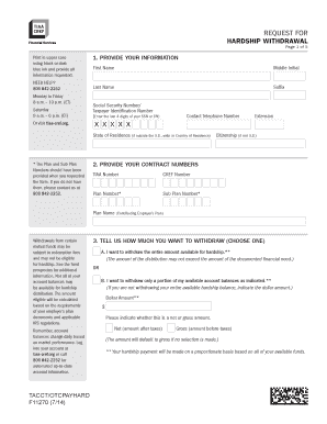 Request for Hardship Withdrawal Form