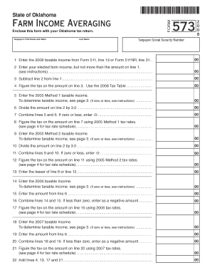 Oklahoma Farm Income Averaging Form 573