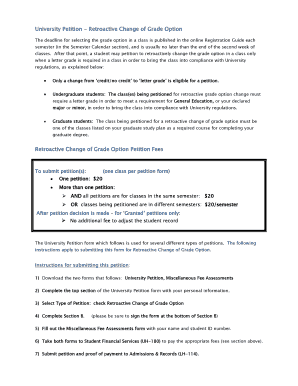 Retroactive Change of Grade Option Petition